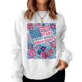 Stars Stripes Human Rights 4Th Of July Floral American Flag Women Sweatshirt