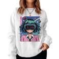 かわいいアニメの女の子 長袖tシャツ レディーススウェットシャツ