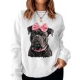コケット ボウケーン コルソ 犬 ママ ピンクリボン 女の子 レディーススウェットシャツ