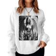 ピンナップガールtシャツ セクシーな天使の悪魔の女の子 B&W バックプリント レディーススウェットシャツ