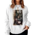 フリンジ付きの毛布の上の二人の女の子 エゴン・シーレ作 1911 長袖tシャツ レディーススウェットシャツ