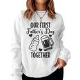 初めての父の日 Together Beer First Time Dad レディーススウェットシャツ