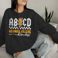 Ab Cd 2年生 ロックス 2年生 先生 男の子 女の子 キッズ レディーススウェットシャツ 彼女への贈り物