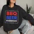 Bbq Beer Freedom シャツ レディーススウェットシャツ 彼女への贈り物