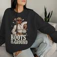 Boots On Ground Junenth Cowgirl Western Rodeo Black Women Women Sweatshirt Gifts for Her