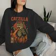 Catzilla Japanese Cat Cat Graphic Women Sweatshirt Gifts for Her