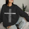 Christian Blessed Dad Cross Father's Day Best Dad Women Sweatshirt Gifts for Her