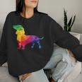 Dachshund Gay Pride Lgbt Lgbtq Rainbow Flag Dog Lovers レディーススウェットシャツ 彼女への贈り物
