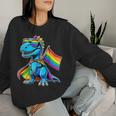 Dinosaur Gay Pride Lgbt Rainbow Flag Women Sweatshirt Gifts for Her