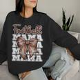 Football Mama Coquette Bow Sport Mom Game Women Sweatshirt Gifts for Her