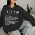 10 Things I Want In My Life ウイスキー Loves Whiskey レディーススウェットシャツ 彼女への贈り物
