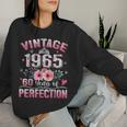 60Th B-Dayintage 1965 Floral 60 Years Of Perfection レディーススウェットシャツ 彼女への贈り物