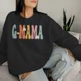 G-Mama Retro Groovy Print Mom Cute Grandma Women Sweatshirt Gifts for Her