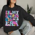 Girl In My Double Digits Era Retro 10 Year Old 10Th Birthday Women Sweatshirt Gifts for Her