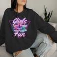 Girls Just Wanna Have Fun 1980S Eighties Costume Party レディーススウェットシャツ 彼女への贈り物