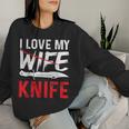 メンズ Knife Collector I Love My Wife ナイフ レディーススウェットシャツ 彼女への贈り物