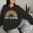 Lgbtq Be Kind Pocket Gay Pride Lgbt Ally Rainbowintage レディーススウェットシャツ 彼女への贈り物