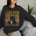 I Like Beer My Cat And Maybe 3人 猫好き ギフト レディーススウェットシャツ 彼女への贈り物