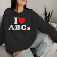 I Love Abgs I Heart Abg おもしろい アジアの赤ちゃん 女の子 恋人 レディーススウェットシャツ 彼女への贈り物