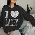I Love Lacey バレンタイン ガールフレンド 女の子 娘 ハート 妻 レディーススウェットシャツ 彼女への贈り物
