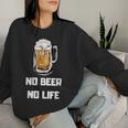 No Beer No Life レディーススウェットシャツ 彼女への贈り物