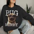 Pug Mommyパグ・マミー パグ・マム 犬のママ 母の日 パグ・ママ レディーススウェットシャツ 彼女への贈り物