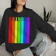 Rainbow レインボー《虹 カラー》【デザインアート】文字 7色 カラフル レディーススウェットシャツ 彼女への贈り物
