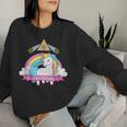 Unicorn Hailatan Devil Death Metal Rainbow Ocult レディーススウェットシャツ 彼女への贈り物