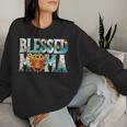 Western Blessed Cow Mama Cow Print Mom Mother's Day Women Sweatshirt Gifts for Her