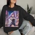 アニメの女の子、漫画、美学、かわいい、日本語、Waifu プリント レディーススウェットシャツ 彼女への贈り物