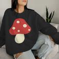 シンプルでキュートなキノコのグラフィック Cute Mushroom レディーススウェットシャツ 彼女への贈り物
