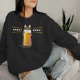 ビールをすすめるねこ 猫 ビール Cat Beer レディーススウェットシャツ 彼女への贈り物