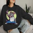 ブルドッグ ロックミュージック 男性 子供 女性 グルービー ブルドッグ レディーススウェットシャツ 彼女への贈り物