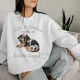 & Life Is Better Dapple Dachshund Lover レディーススウェットシャツ 彼女への贈り物
