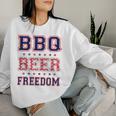 Bbq Beer Freedom レディーススウェットシャツ 彼女への贈り物