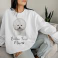 Bichon Frisé Dog Mom ビションフリーゼママかわいい子犬犬の所有者ビションフリーゼ犬 レディーススウェットシャツ 彼女への贈り物
