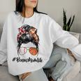 Bonus Mom Life Baseball Basketball Bonus Mom Messy Bun Women Sweatshirt Gifts for Her