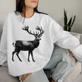 Deer Dad Mom Lover モノクロ 鹿 レディーススウェットシャツ 彼女への贈り物
