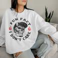 Fun Fact I Don't Care Skeleton Sarcastic On Back Women Sweatshirt Gifts for Her