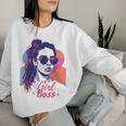 Girl Boss ポップアート セルフエンパワーメント レトロ 1950年代 レディーススウェットシャツ 彼女への贈り物