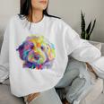 Goldendoodle ギフト ラブラドゥードル Cockapoo Mom カラフル ポップアート レディーススウェットシャツ 彼女への贈り物