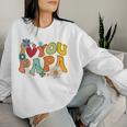 Groovy 父の日 I Love You Papa フラワー ヒッピー レディーススウェットシャツ 彼女への贈り物