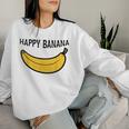 Happy Banana ファニーバナナラブ フルーツバナナ スマイリーフェイス レディーススウェットシャツ 彼女への贈り物