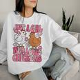 Just A Girl Who Loves Chickens Groovy Chicken Lover Girls Women Sweatshirt Gifts for Her