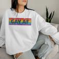 Lgbtq Gay Af Pride Lgbt Ally Rainbow Flag Retrointage レディーススウェットシャツ 彼女への贈り物