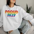 Lgbtq Proud Ally Lesbian Gay Pride Lgbt Ally Rainbowintage レディーススウェットシャツ 彼女への贈り物