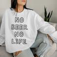 No Beer No Life ノービアーノーライフ ビール おもしろ かわいい レディーススウェットシャツ 彼女への贈り物