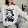No Puedo Oírte Estoy Escuchando K-Pop Cute Rabbit Kpop Cuello Sudadera Mujer Regalos para ella
