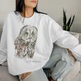 Owl Drawing レディーススウェットシャツ 彼女への贈り物