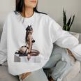 Sexy Girl グラフィックtシャツ セクシー「バッドキティ」ピンナップガール カットアウト。 レディーススウェットシャツ 彼女への贈り物